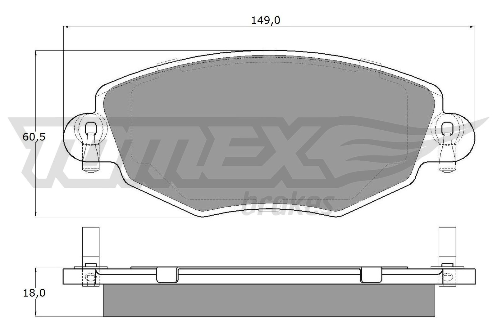 Sada brzdových platničiek kotúčovej brzdy TOMEX Brakes
